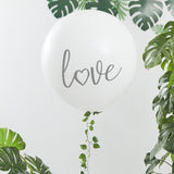 White Love 36 Inch Giant Balloon with 1.5m Foliage Garland