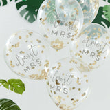 Almost Mrs Gold Confetti Filled Balloons 5pcs