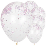 Pink Glitter Filled Balloons 5pcs