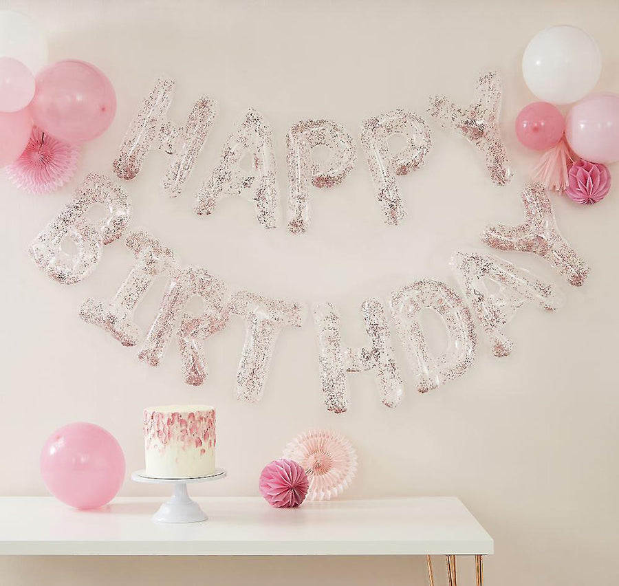 Happy Birthday Confetti Balloons Garland