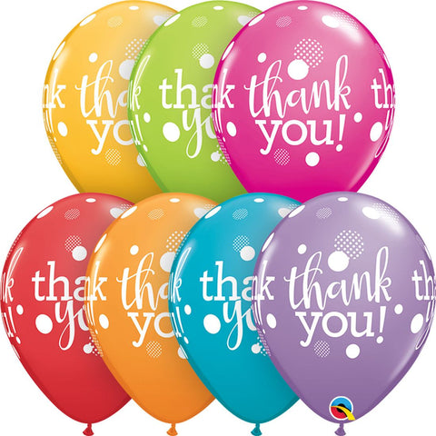Thank You Festive Assortment Round Latex Balloons 11In 25pcs