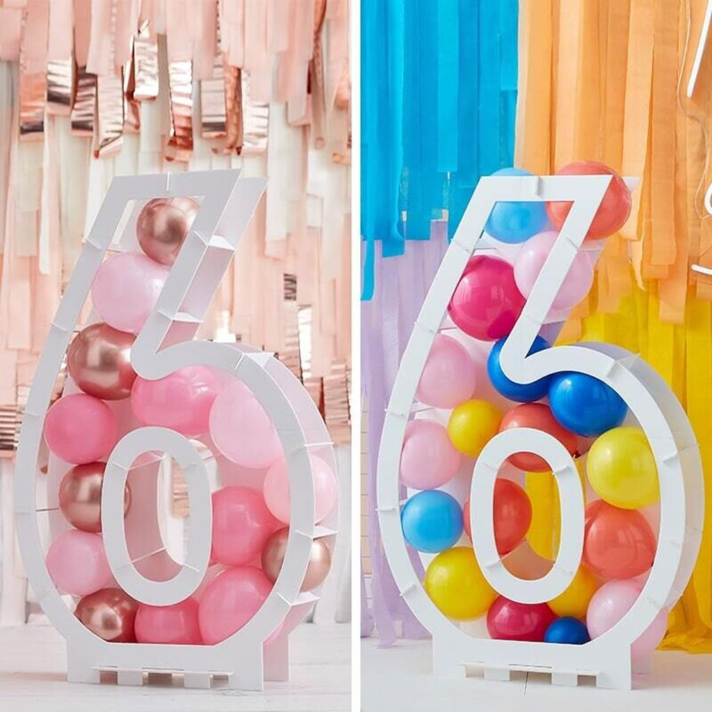 Balloons Kit Mosaic Stand Number 6 81x58x14cm