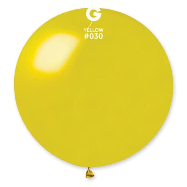 31" Yellow Metallic Balloon 1 piece