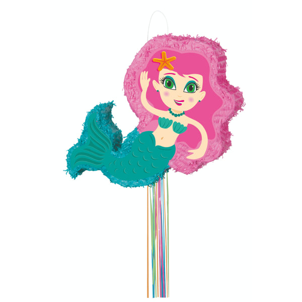 Mermaid Shaped Pull Pinata 