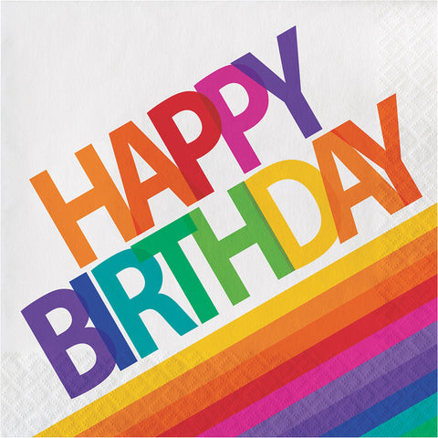  Rainbow Luncheon Happy Birthday Napkins 