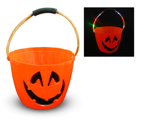 Pumpkin Bucket With Flashing Light