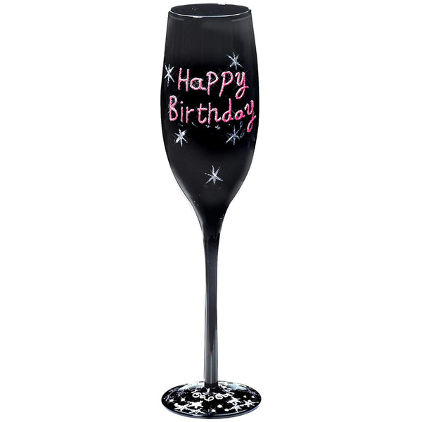 Happy Birthday Fluted Glass