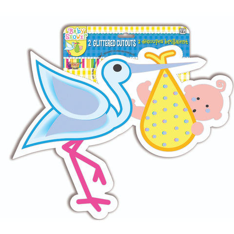 Stork Glitter Cutouts