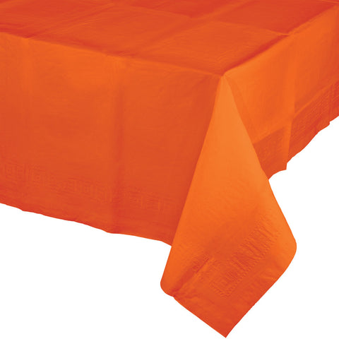  Touch Of Color Sunkissed Orange Plastic Lined Tablecover 