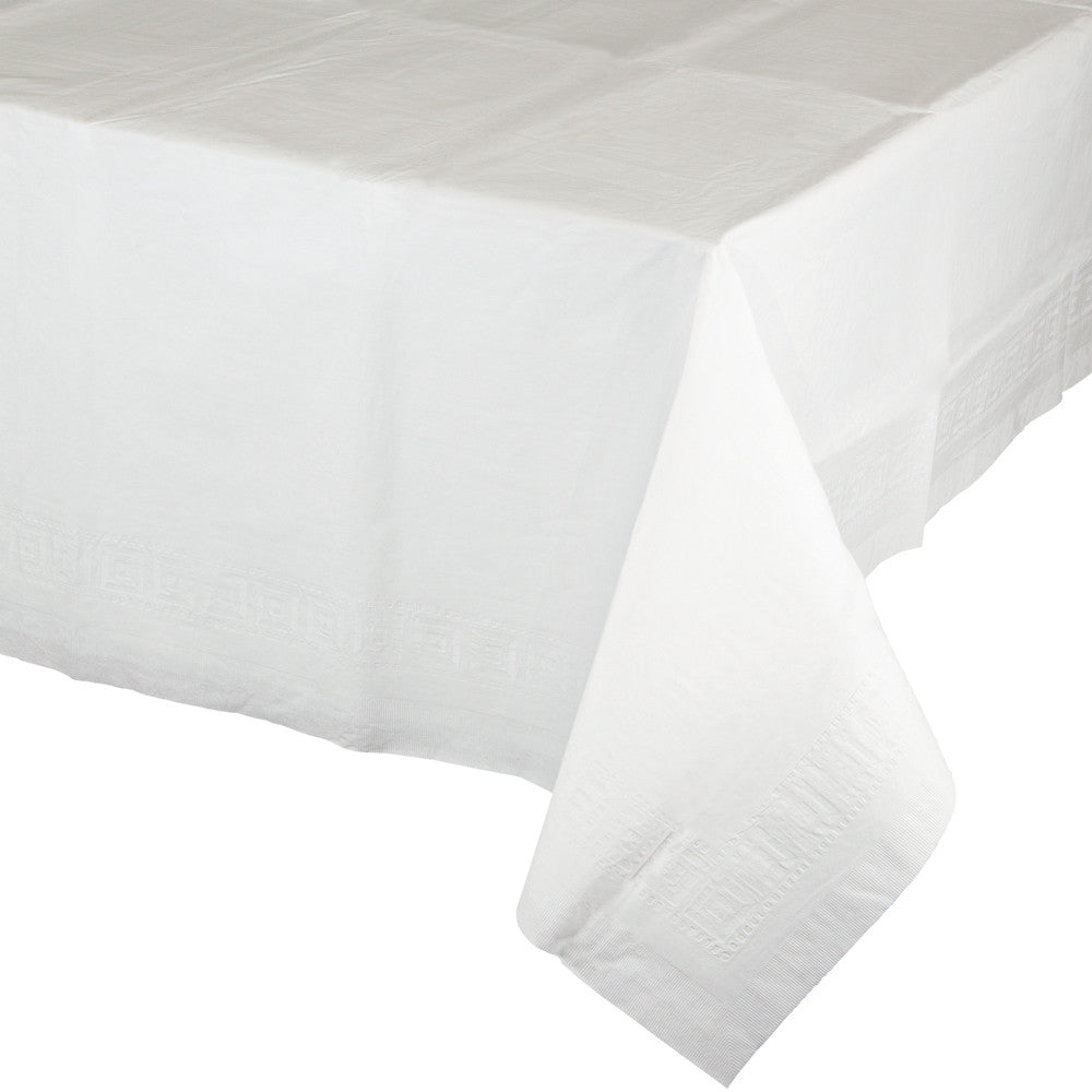  Touch Of Color White Plastic Lined Tablecover 