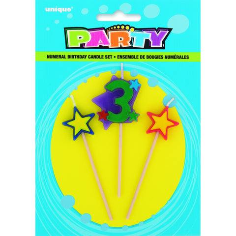 Star Birthday Candle Set-3