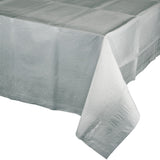  Touch Of Color Shimmering Silver Plastic Lined Tablecover