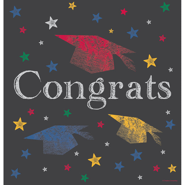  Chalk It Up Grad Plastic Table Cover Border Print 