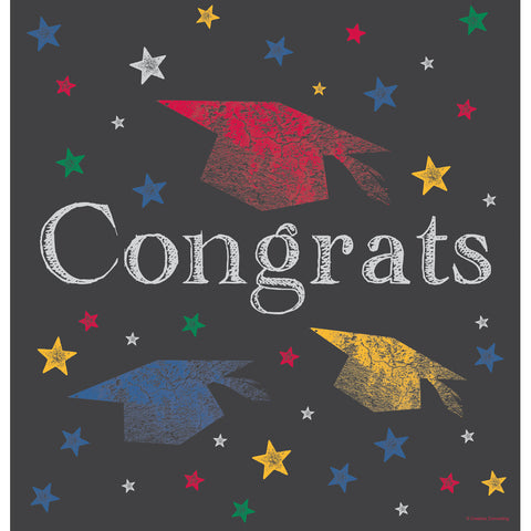  Chalk It Up Grad Plastic Table Cover Border Print 