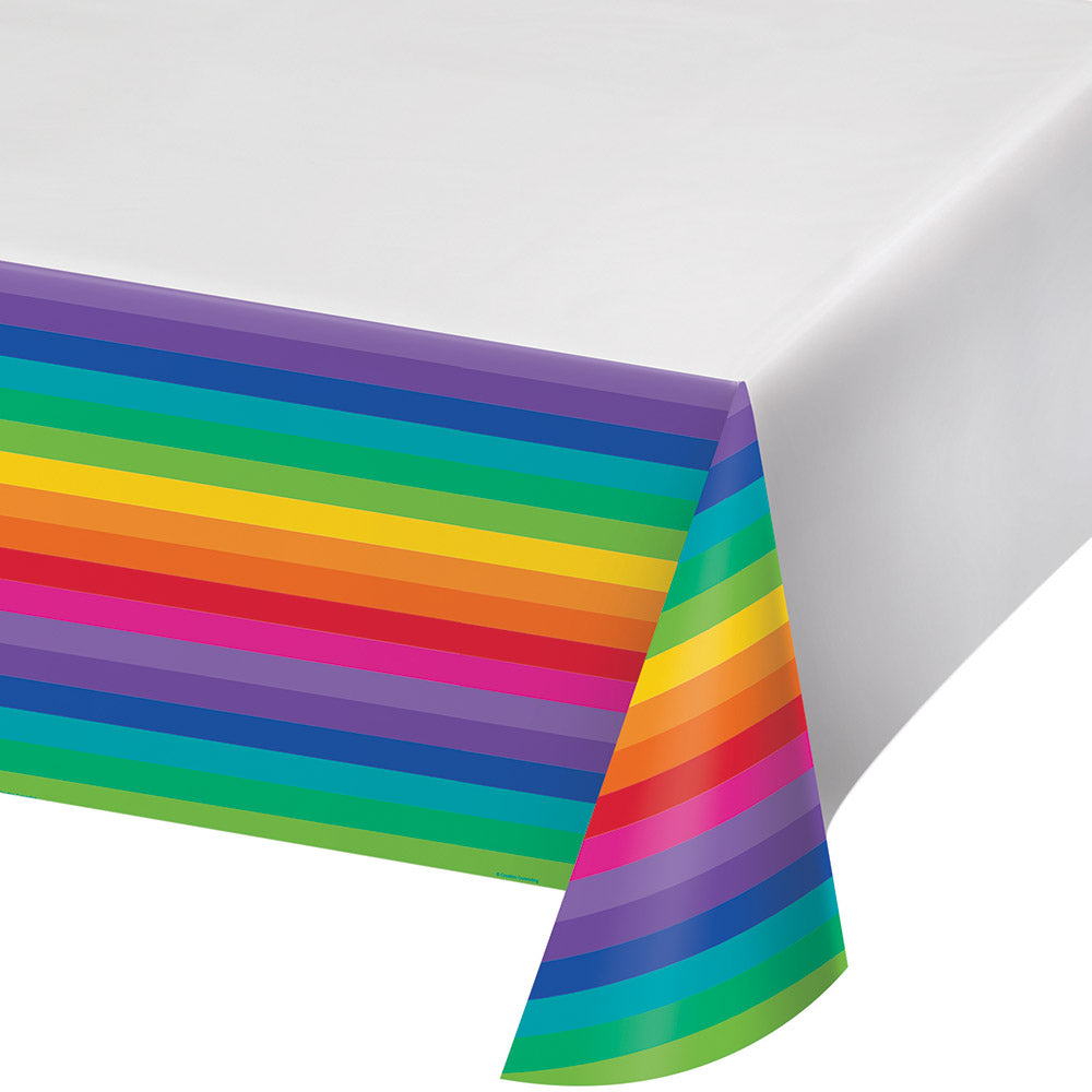  Rainbow Plastic Table Cover Border Print 