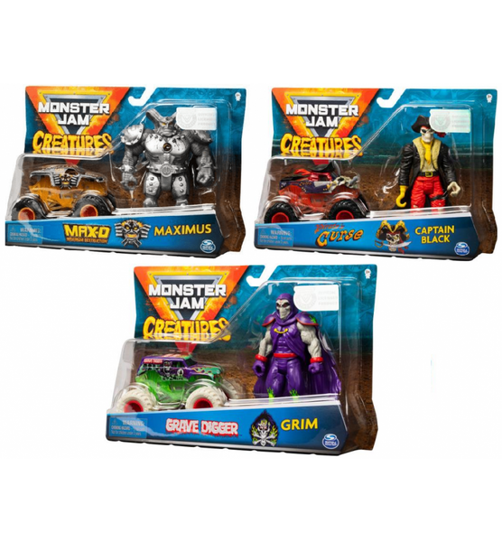 Monster Jam 1:64 Vehicles & Creatures Figs Assorted
