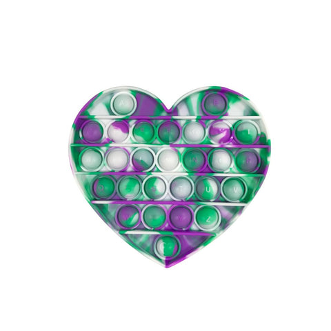Squizz Toys Pop The Bubble Heart Tie Dye Green/Purple