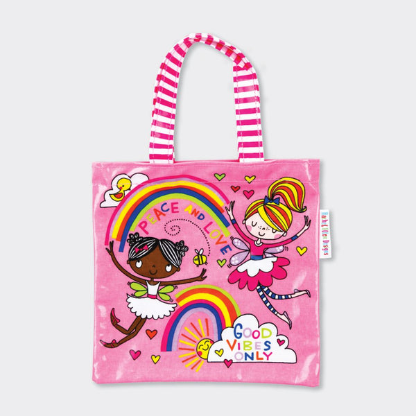 Rachel Ellen Designs Mini Tote Bags - Peace & Love/Fairies 20cmx20cm