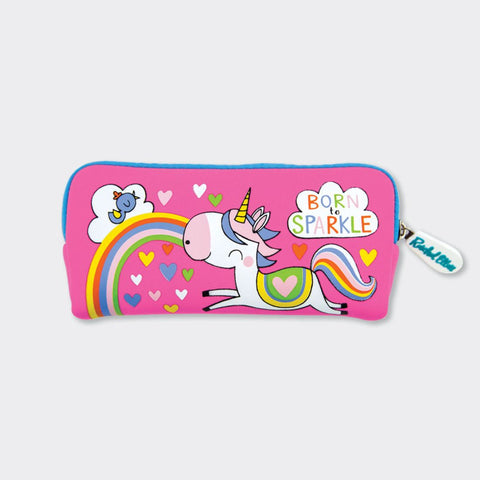 Rachel Ellen Designs Neoprene Pencil Cases -Born To Sparkle/Unicorn
