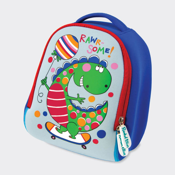 Rachel Ellen Designs Small Neoprene Rucksacks - Dinosaur 12x27x12cm