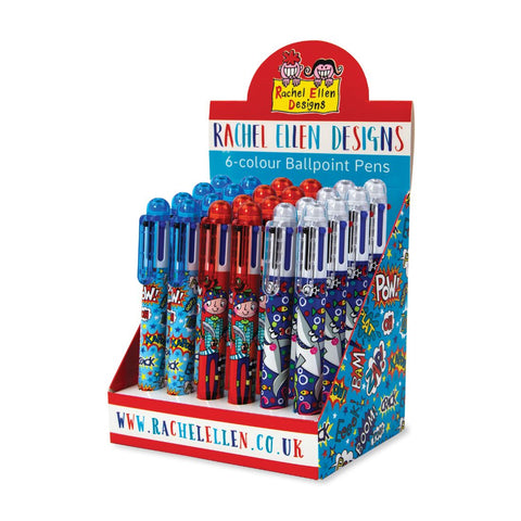 Rachel Ellen Designs 6 Colour Pen Merchandiser Boy (24 Pens)