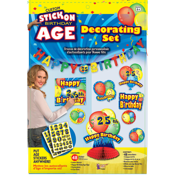 Stick On Birthday Decorating Set