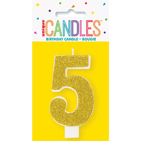 Glitter Numeral Candles Printed 1 Side #5