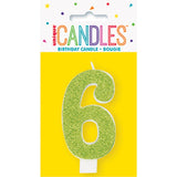 Glitter Numeral Candles Printed 1 Side #6