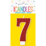Glitter Numeral Candles Printed 1 Side #7