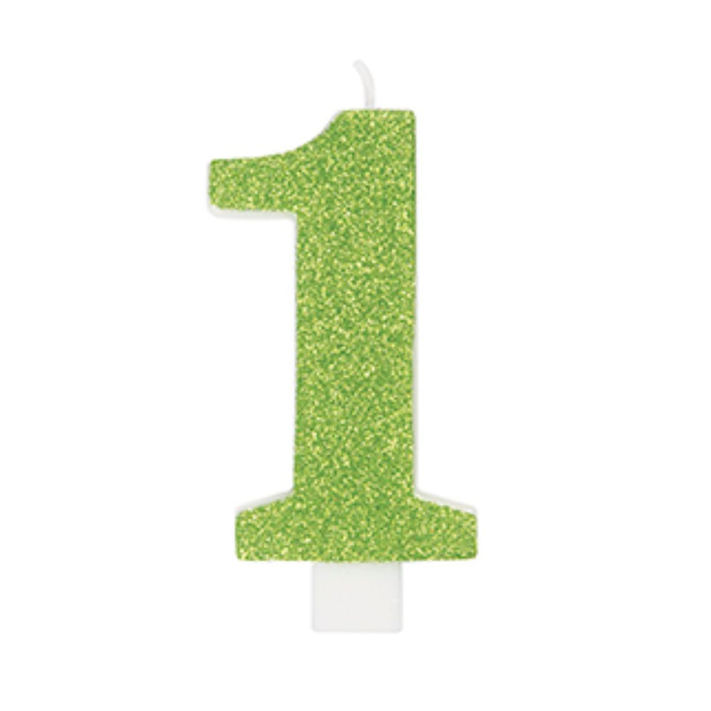 Glitter Numeral Candles Printed 1 Side #1