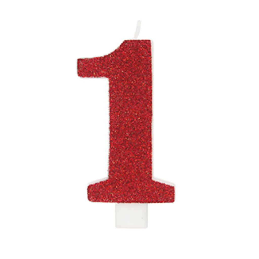 Glitter Numeral Candles Printed 1 Side #1