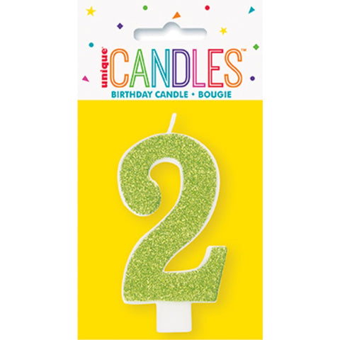 Glitter Numeral Candles Printed 1 Side #2