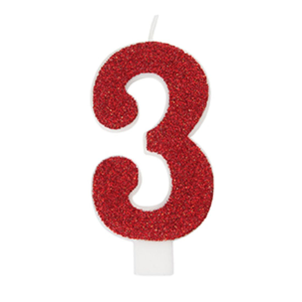 Glitter Numeral Candles Printed 1 Side #3