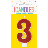 Glitter Numeral Candles Printed 1 Side #3