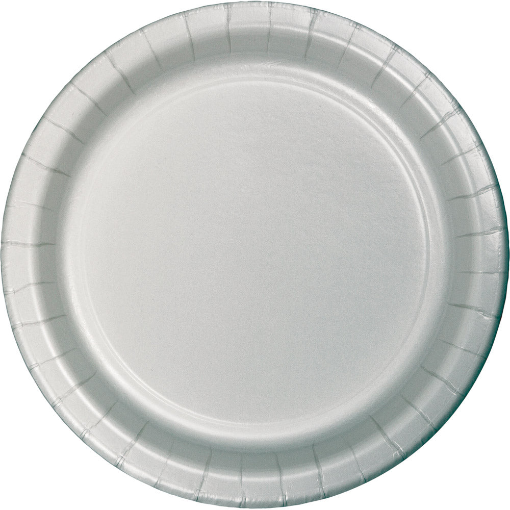  Touch Of Color Shimmering Silver Round Luncheon Plate 