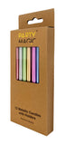 12 Metallic Candles with Holders Assorted Colours