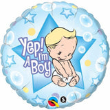 Foil Balloon Yep! I Am Boy Microfoil Balloon