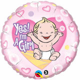 Foil Balloon Yep! I Am A Girl Microfoil Balloon