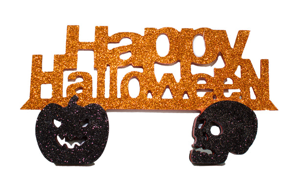 Happy Halloween Glittered Table Sign