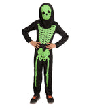  Glowing Skeleton Boy Costume -Small