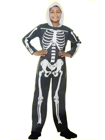  Fortnite Inspired Hooded Skeleton Boy Costume -Medium