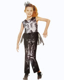  Girls Skeleton All In One Girl Costume -Medium