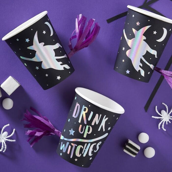 Creep It Real Paper Cups Witches With Tassel 8pcs