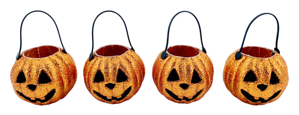  Glittered Pumpkin Baskets 3pcs/pack
