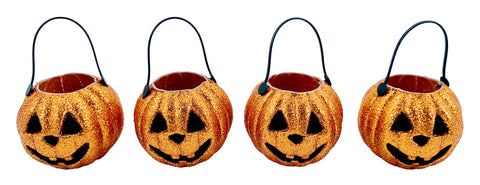  Glittered Pumpkin Baskets 3pcs/pack