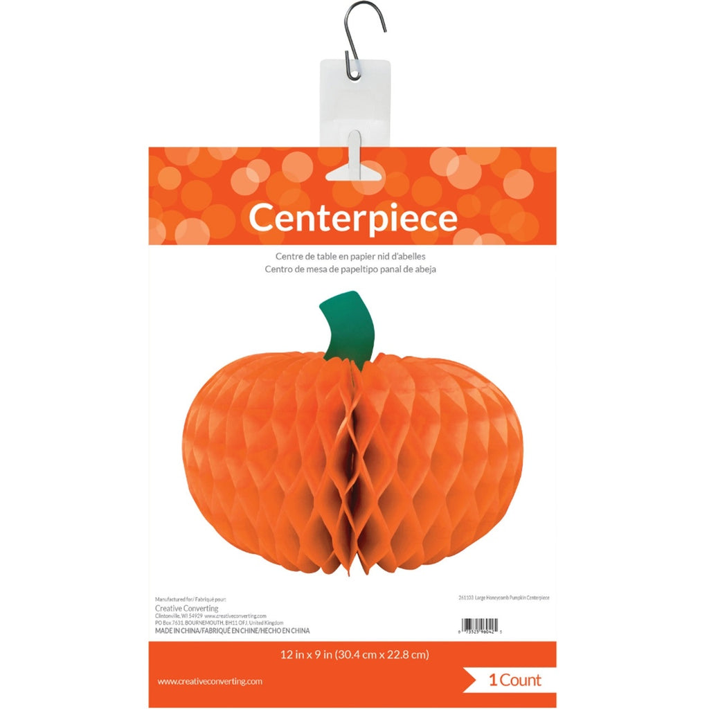 Halloween Pumpkin Honeycomb Medium 1pc 12In