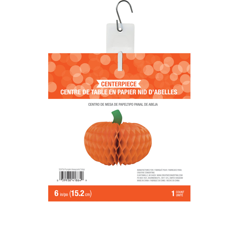 Halloween Pumpkin Honeycomb Medium 1pc 12In