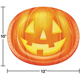 Grinning Pumpkins Oval Platter 12In 8Pcs