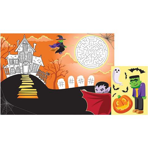Halloween Paper Placemat With Sticker 8Pcs