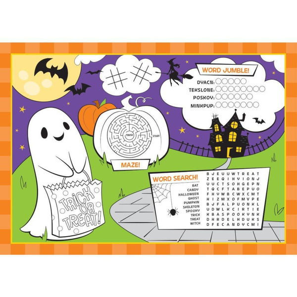 Halloween Paper Placemat 2 Sided 8Pcs